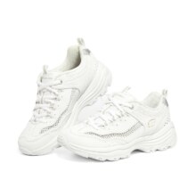 Plus会员 概率券：斯凯奇（Skechers）运动鞋子老爹鞋情侣男女厚底增高 女款-白色