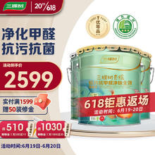 3Trees 三棵树 漆 SKSHU 乳胶漆 云绘抗污抗甲醛净味全效 51L（面漆18L*2+升级底漆15L）