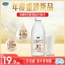 JUNLEBAO 君乐宝 娟姗 鲜牛奶950ml 巴氏杀菌乳 低温奶 鲜奶