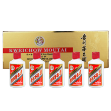 京东百亿补贴、plus会员：茅台 飞天 金色条盒装 酱香型白酒 53度 50ml*5瓶