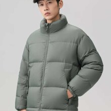 plus会员：鸭鸭 情侣羽绒服 短款 时尚立领休闲百搭 男女同款保暖外套 摩卡黑色