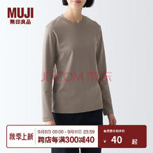 MUJI 无印良品 女式 双罗纹织 圆领 长袖T恤