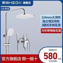 百亿补贴：HEGII 恒洁 淋浴器铜明装淋雨升降喷头家用沐浴花洒套装S10C