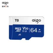 概率券、PLUS会员、需首购：爱国者（aigo）64GB 内存卡TF（MicroSD）存储卡 U3 V30 4K