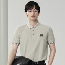 PLUS会员：GXG 男士桑蚕丝翻领POLO衫
