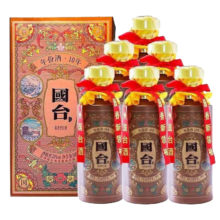 京东百亿补贴、plus会员：国台 十年（10年）棕色酱香型白酒53度500ml*6瓶整箱装