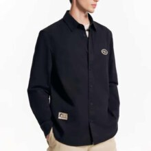 杰克·琼斯（JACK&JONES）男装衣服秋季宽松纯棉衬衫薄外套男士百搭潮流刺绣休闲长袖衬衫男 E43