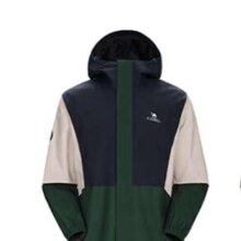 plus会员：骆驼 熊猫三防冲锋衣单层春秋登山服35456米灰幻影黑男L