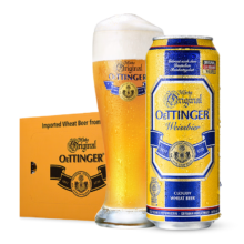 再降价、京东百亿补贴：OETTINGER 奥丁格 小麦白啤酒 500ml*24听 整箱装