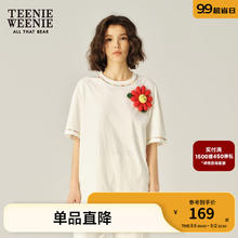 TEENIE WEENIE 小熊 女士棉质花朵T恤 象牙白 170/L