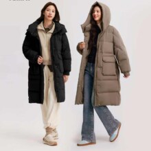 plus会员：森马（Semir）羽绒服 女 长款三防 防风保暖百搭 2024冬季 宽松连帽外套