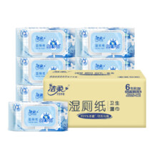 PLUS会员：洁柔 湿厕纸 80抽*6包 家庭装*2件