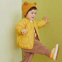 ?限尺码：mini balabala 迷你巴拉巴拉 儿童轻薄羽绒服 杏黄色