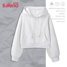 Baleno 班尼路 女士连帽卫衣 短款拉链开衫