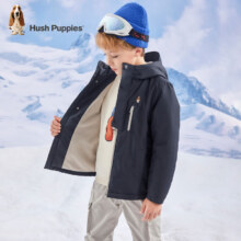 PLUS会员、有券的上：Hush Puppies 暇步士 男大童百搭加厚风衣外套 藏蓝B款