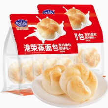 88VIP：港荣 淡奶味蒸面包208g*2袋 营养早餐老人小孩健康代餐食品休闲零食糕点