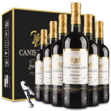 CANIS FAMILIARIS布多格 法国原瓶进口红酒 骑士干红葡萄酒 750ml*6支礼盒整箱装