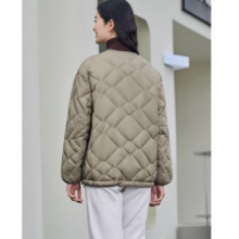PLUS会员：TANBOER 坦博尔 羽绒服女时尚羽绒外套TD236268 椰壳咖