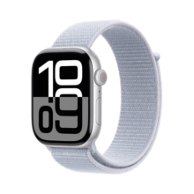 Apple/苹果 Watch Series 10 智能手表GPS款46毫米银色铝金属表壳青云色回环式运动表带MX243CH/B
