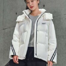14号20点、plus会员：坦博尔 羽绒服女短款 TD238320 雪攀白 165/88A