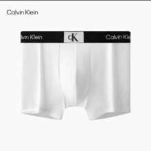 PLUS会员:Calvin Klein 男士小方块提花平角内裤男NB3403 100-月光白