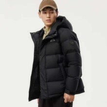 PLUS会员：坦博尔 羽绒服 男短款连帽运动户外保暖外套厚530337D 黑色 175