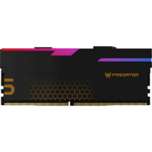 20点、plus会员：宏碁掠夺者 PREDATOR 32G(16G×2)套装 DDR5 6400频率 台式机内存条 Hermes冰刃系列 RGB灯条(C32) 石耀黑 AI电脑配件
