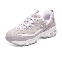 双11狂欢：斯凯奇（Skechers）老爹鞋女士熊猫鞋刺绣厚底内增高小白鞋子休闲百搭季 149466-薰衣草色/LAV 37