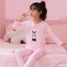 香蜜闺秀  100%棉保暖内衣儿童纯棉套装*3套