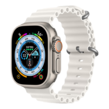中沃 适用苹果手表表带apple watch海洋硅胶运动腕带iWatchS10/S9/S8/s7/se男女通用夏季 46/45/44MM【白色】运动硅胶