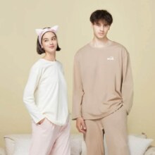 ubras 字母印花 纯棉套头 情侣家居服 套装