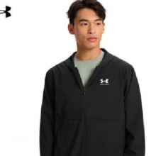 安德玛（UNDERARMOUR）秋冬Vibe Windbreaker男子梭织休闲夹克1386555 黑色001 L