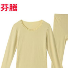 芬腾 纯色圆领简约保暖内衣女 女款F-黄绿 M