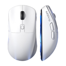 凌豹M1Pro/M5无线蓝牙有线三模鼠标PAW3311轻量化鼠标12000DPI按键宏编程游戏电竞 【M1Pro白色】800mAh