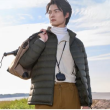 京东京造 air+零压羽绒 羽绒服外套 曜石黑L