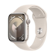 PLUS：Apple 苹果 Watch Series 9 智能手表GPS款45毫米星光色铝金属表壳 星光M/L