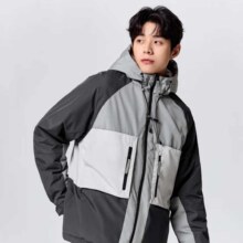 双11狂欢、PLUS：森马 棉服冬季撞色拼接宽松连帽外套