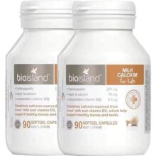 【自营】bioisland/佰澳朗德澳洲VD牛乳钙液体钙婴幼儿童90粒*2瓶