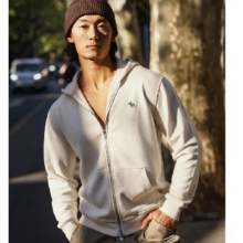 plus会员：ABERCROMBIE & FITCH 经典小麋鹿拉链毛圈布连帽卫衣