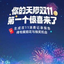 淘宝 双11开幕盛典 生成消费报告 预约开奖抽49999元清空购物车福利