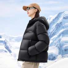 plus：NOWFLYING 雪中飞 连帽拼色 羽绒服