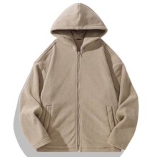 Plus会员：雪中飞女装秋冬季连帽外套保暖御寒男女同款时尚简约纯色摇粒绒长袖上衣