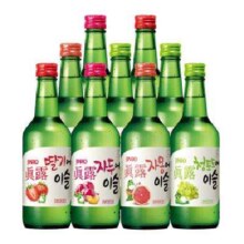 双11预售：Jinro 真露 13度 韩国烧酒 青葡萄*3+李子*2+西柚*2+草莓*2 360ml*9瓶 组合装