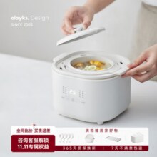olayks立时小电炖锅迷你炖盅宝宝辅食婴儿煲煮粥煲汤锅陶瓷内胆1-3人可用燕窝隔水炖家用小炖盅 【升级款带防烫把手】 1L