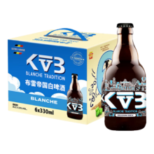 双11狂欢：布雷帝国 白啤酒 330ml*6 礼盒装 比利时进口 赠??One's Member 拉格壹号全麦精酿黄啤酒 500ml