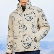 需凑单、需首购：卡宾男装 小熊满印羽绒服秋冬新款90鸭绒保暖外套