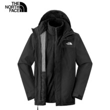 plus会员：The North Face北面冲锋衣男户外保暖抓绒内胆三合一冲锋外套8DNJ 黑色/KX7