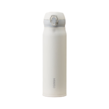 名创优品保温杯弹跳盖水杯316L不锈钢大容量磨砂白