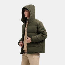 plus会员：Gap 盖璞 男士徽章logo抽绳立领连帽羽绒服