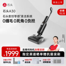 石头（roborock）A30洗地机0缠毛超薄180°平躺推拉助力清洁液智能投放家用除菌吸拖洗一体手持吸尘器 【重磅新品】 A30